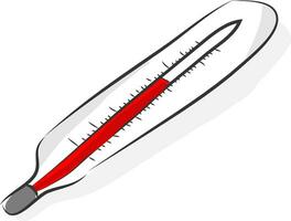 gemakkelijk tekenfilm van een thermometer vector illustratie Aan wit achtergrond