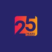25 jaar verjaardag viering vector sjabloon ontwerp illustratie