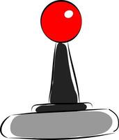 zwart en grijs bedieningshendel met rood knop vector illustratie Aan wit achtergrond