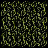 groen bladeren structuur Aan zwart achtergrond vector illustratie met wit kader