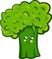 vector illustratie van een genezen glimlachen groen broccoli Aan wit achtergrond