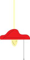 rood lamp met lit lamp vector illustratie Aan wit achtergrond