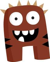 donker bruin gestript opgewonden monster vector of kleur illustratie