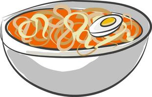 lekker pasta soep gevulde in een kom vector of kleur illustratie
