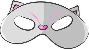 een grijs kat gezicht masker vector of kleur illustratie