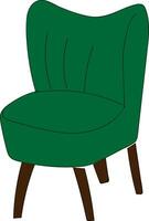 groen fauteuil met zwart poten illustratie vector Aan wit achtergrond