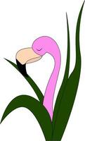 flamingo hand- getrokken ontwerp, illustratie, vector Aan wit achtergrond.