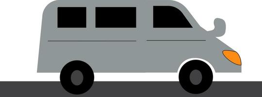 clip art van een wit lang passagier auto met meerdere ramen vector kleur tekening of illustratie