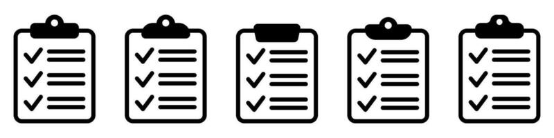 klembord icoon. checklist icoon van een goedgekeurd document. project voltooid. taken vector icoon. taak voltooid.