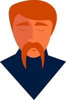 portret van een rood hoofd Mens met een elegant rood snor vector kleur tekening of illustratie