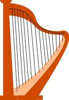 een antiek geregen musical instrument gespeeld door vingers gebeld harp vector kleur tekening of illustratie