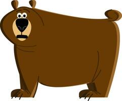 een groot bruin grizzly beer roamen in de omgeving van de struik vector kleur tekening of illustratie