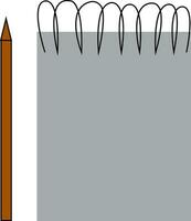 een schetsboek en potlood reeks vector of kleur illustratie