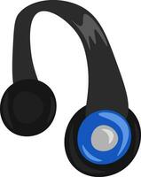 zwart en blauw draadloze hoofdtelefoons vector of kleur illustratie