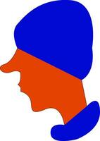 jongen vervelend blauw hoofd pet vector of kleur illustratie