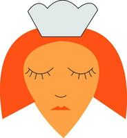verpleegster met oranje haar- vector of kleur illustratie