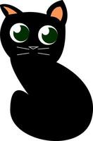 een zwart katje vector of kleur illustratie