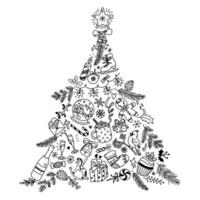 vector tekening illustraties in de vorm van een Kerstmis boom