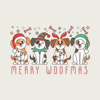 schattig honden in Kerstmis kostuums, schattig honden in Kerstmis kostuums, schattig honden met Kerstmis kostuums vector