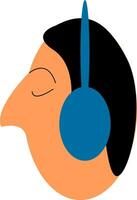 een Mens luisteren naar muziek- vector of kleur illustratie