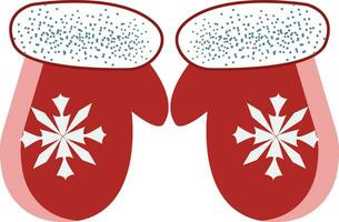 een paar- van rood en wit feestelijk handschoenen vector of kleur illustratie