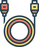kleur icoon voor kabels vector