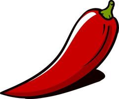 rood chili peper, illustratie, vector Aan wit achtergrond