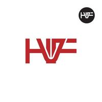 brief hvf monogram logo ontwerp vector