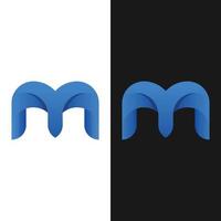 letter initiaal m blauw kleurverloop logo ontwerpsjabloon vector