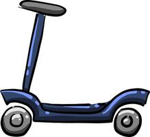 blauw trap scooter, illustratie, vector Aan wit achtergrond