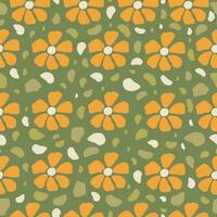 herfst naadloos patroon met oranje wilde bloemen.modern vector gelast bloemen patroon.modieus sjabloon.hand getrokken uniek afdrukken