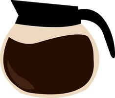 koffie pot, illustratie, vector Aan wit achtergrond.