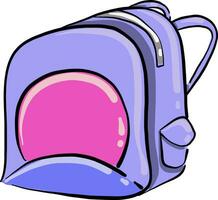 Purper school- tas, illustratie, vector Aan wit achtergrond