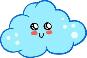 schattig wolk, illustratie, vector Aan wit achtergrond.