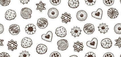 cookie set hand getekende illustratie. vector