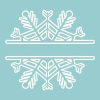 decoratie sneeuwvlok kader, monogram voor tekst, uitknippen, lijn geïsoleerd Aan achtergrond. Kerstmis vakantie, winter symbool, groet. . vector illustratie