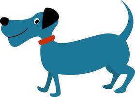 blauw hond, illustratie, vector Aan wit achtergrond.