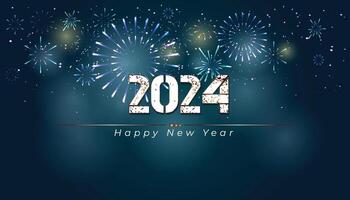 gelukkig nieuw jaar 2024 viering tekst ontwerp voor groet kaarten banners en posters vector