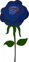 blauw roos, illustratie, vector Aan wit achtergrond.