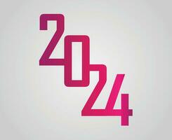 2024 gelukkig nieuw jaar abstract roze grafisch ontwerp vakantie vector logo symbool illustratie met grijs achtergrond