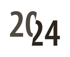 2024 gelukkig nieuw jaar abstract bruin grafisch ontwerp vakantie vector logo symbool illustratie