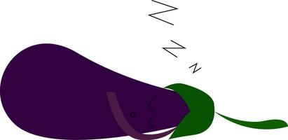 een aubergine slapen vector of kleur illustratie