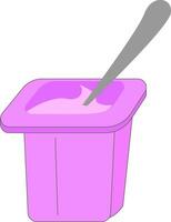 clip art van een Purper kop van Purper gearomatiseerd yoghurt, vector of kleur illustratie