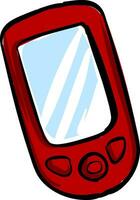 tekening van een klein rood mobiel telefoon, oud model, vector of kleur illustratie