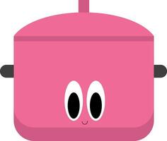 emoji van een glimlachen pan in lief roze, vector of kleur illustratie
