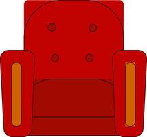 clip art van de eenzitter rood fauteuil, vector of kleur illustratie