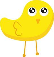 clip art van een schattig weinig geel vogel, vector of kleur illustratie