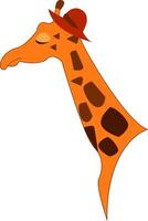 giraffe met een rood hoed vector of kleur illustratie