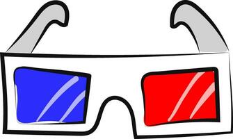 bril voor 3d , vector of kleur illustratie