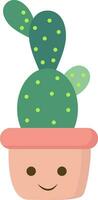 schattig roze cactus , vector of kleur illustratie